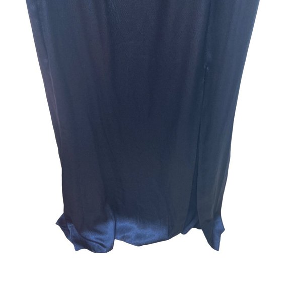 Adrianna Papell NWT Midnight (Deep Navy) Hammered Satin Evening Gown 14 - Picture 3 of 10